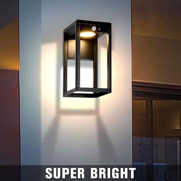 New Brimmel Waterproof Motion Sensor Solar Modern Outdoor Wall Light x2 - Picture 6 of 10